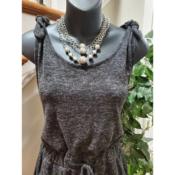 C Women's Solid Gray Polyester Round Neck Sleeveless Casual Jumsuits Size Small - Picture 2 of 16